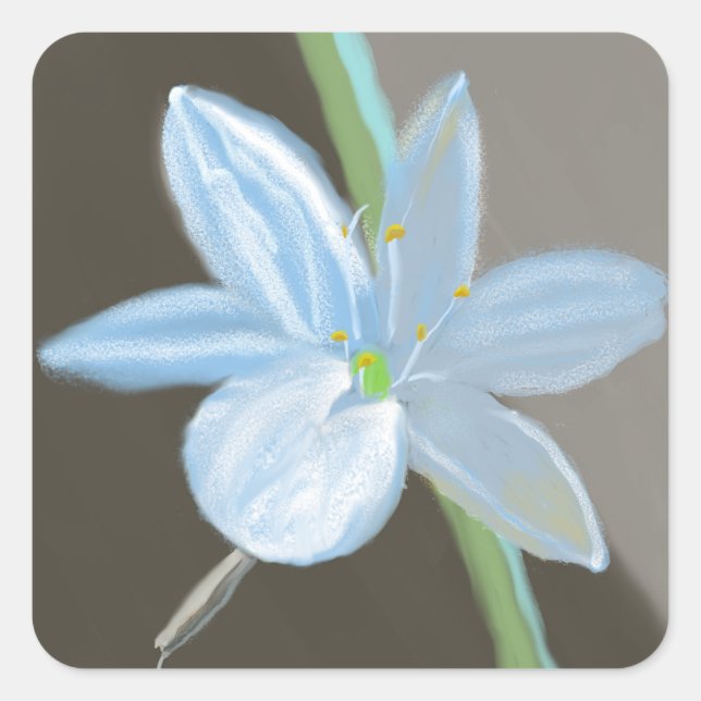 Adesivo Quadrado Flor de Planta Tirada (Frente)