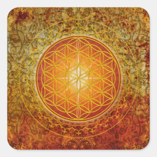 Adesivo Quadrado Flor de Vida - Ornamento III