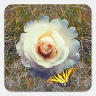 Adesivo Quadrado Flor Fantástico Poster brilhante