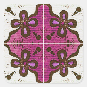 Adesivo Quadrado Flor no rosa inspirado pelo português Azulejos