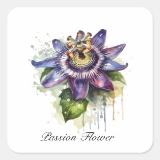 Adesivo Quadrado Flor Passivo Púrpura