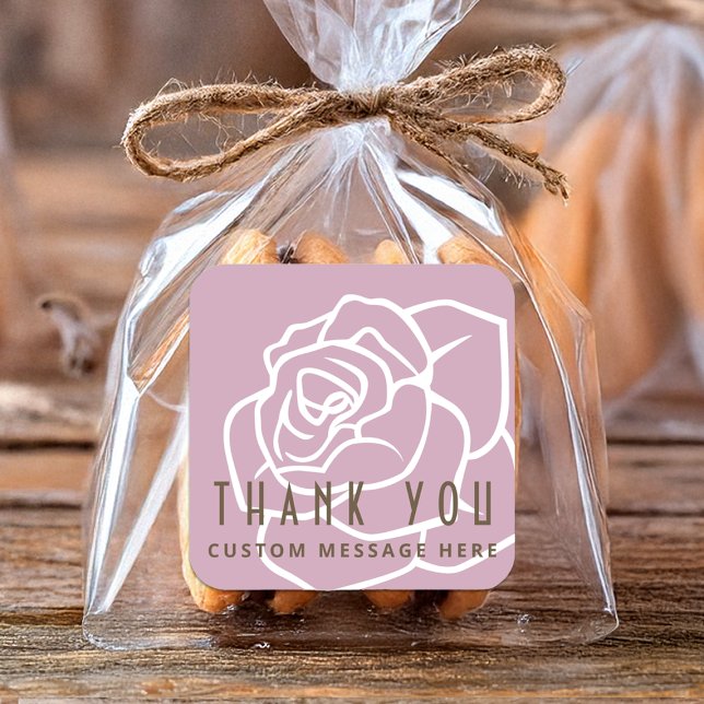 Adesivo Quadrado Flor Rosa Rosa Rosa Rosa Moderna Obrigado (Criador carregado)