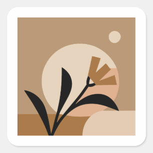 Adesivo Quadrado Flor Sun Boho