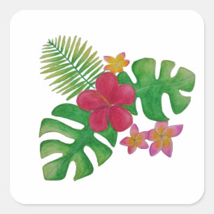 Adesivo Quadrado Flor tropical