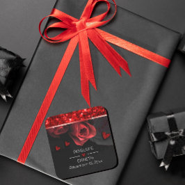 Adesivo Quadrado Florais Vermelhos Pretos Escuros e Moosos