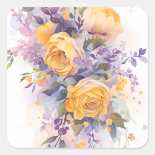 Adesivo Quadrado Floral