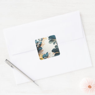 Adesivo Quadrado Floral aquarela linda