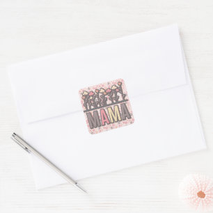 Adesivo Quadrado Floral Boho Mama