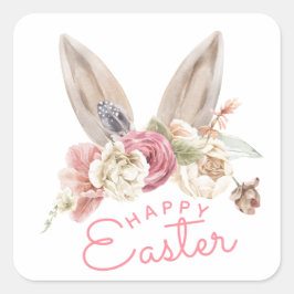Adesivo Quadrado Floral Bunny Ears | FELZ PASCOA