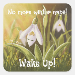 Adesivo Quadrado Floral de Neve Desenho Personalizável