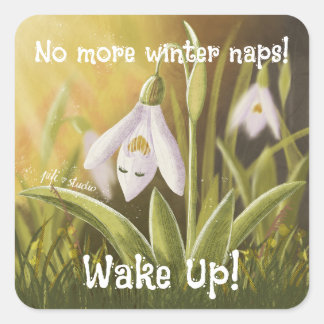 Adesivo Quadrado Floral de Neve Desenho Personalizável