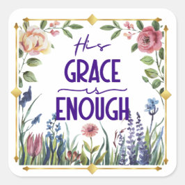 Adesivo Quadrado Floral e Dourada Grace