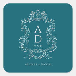 Adesivo Quadrado Floral Elegante Vintage