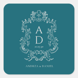 Adesivo Quadrado Floral Elegante Vintage