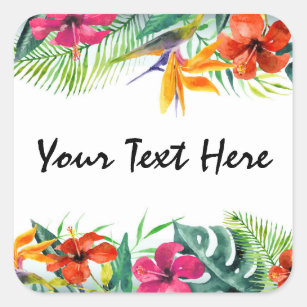 Adesivo Quadrado Floral havaiano do paraíso tropical da flor do