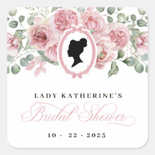 Adesivo Quadrado Floral Rosa Vintage Noivado