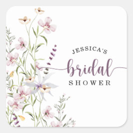 Adesivo Quadrado Floral Russo de Chá de panela de Flor Selvagem