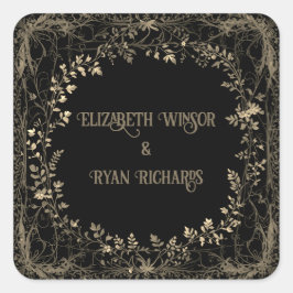 Adesivo Quadrado Floral Sepia Elegante