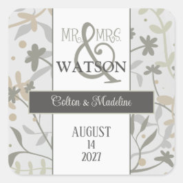 Adesivo Quadrado Floral Sprigs Bonito Inspirivência Personalizada d