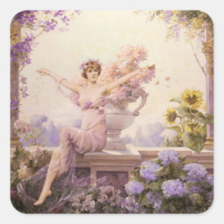 Adesivo Quadrado Floral Sprite