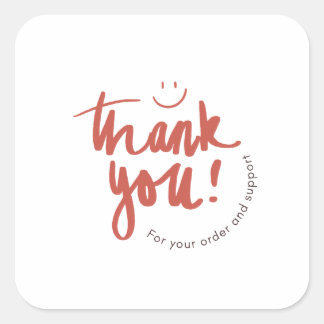 Adesivo Quadrado Floral Thank You Business Card – Small Business 