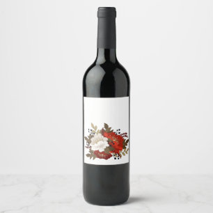 Adesivo quadrado floral vermelho e branco de inver