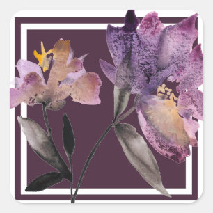 Adesivo Quadrado Floral Watercolor III