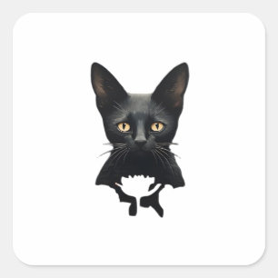 Adesivo Quadrado Florals Whimsigoth Gótica Style Gatinho E Poppies