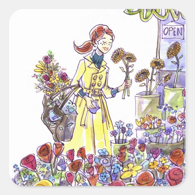 Adesivo Quadrado Flores (Frente)