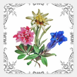 Adesivo Quadrado Flores Alpinas