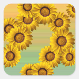 Adesivo Quadrado Flores amarelas na primavera