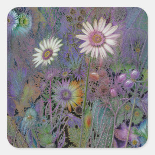 Adesivo Quadrado FLORES bonito, VESTIDO