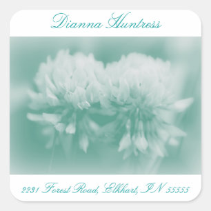 Adesivo Quadrado Flores Brancas