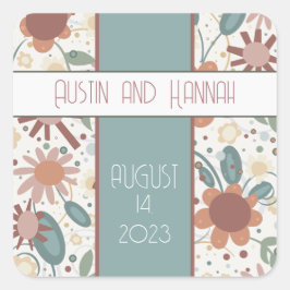 Adesivo Quadrado Flores Cheias Inspirividade Casamento Divertido Mo