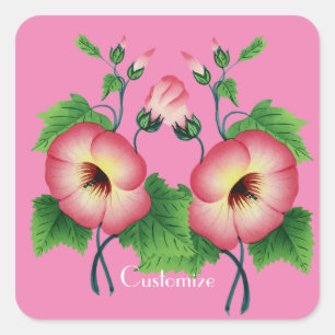 Adesivo Quadrado Flores Cor-de-Rosa Anormais Thunder_Cove