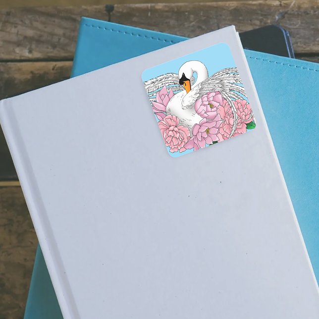 Adesivo Quadrado Flores Cor-de-rosa brancas (Criador carregado)