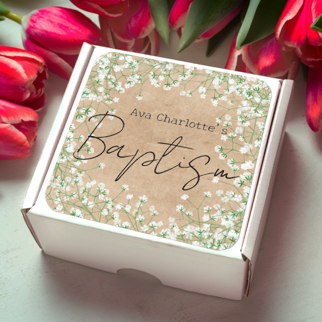 Adesivo Quadrado Flores de Água para Respiração do Bebê Bonito Boho (Criador carregado)