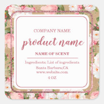 Flores De Aquarela Nos Rótulos De Papel Kraft