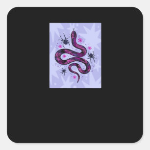 Adesivo Quadrado Flores de aranhas Cobra de Whimsigoth