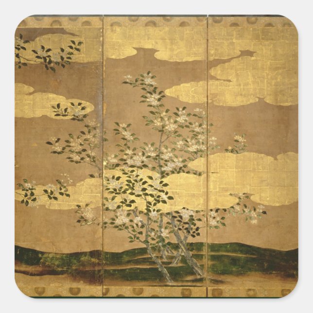 Adesivo Quadrado Flores de Camellias (Frente)