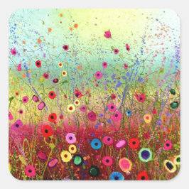 Adesivo Quadrado Flores de campo