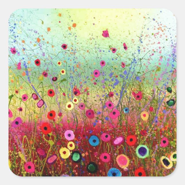 Adesivo Quadrado Flores de campo (Frente)