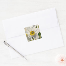 Adesivo Quadrado Flores de Íris em Aquarela Moderna