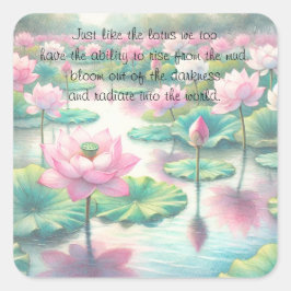 Adesivo Quadrado Flores de Lotus e Cotação