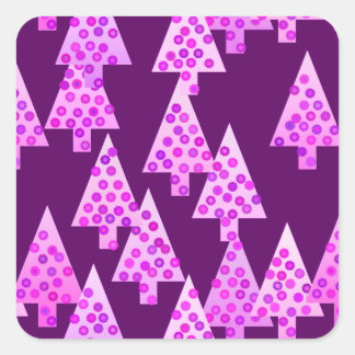 Adesivo Quadrado Flores de Natal modernas - ametista roxo