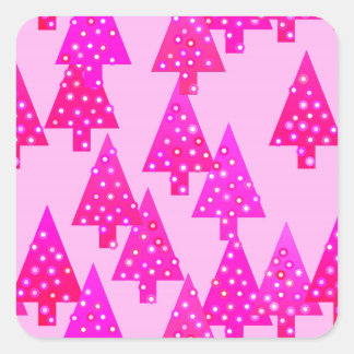 Adesivo Quadrado Flores de Natal modernas - cor-de-rosa fuchsia