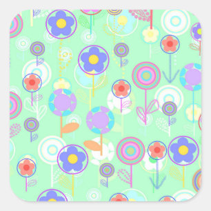 Adesivo Quadrado Flores de Overlayer