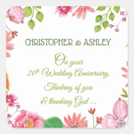 Adesivo Quadrado Flores do 20 religioso