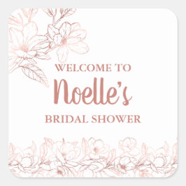 Adesivo Quadrado Flores Elegantes Elegantes Douradas, Chá de panela