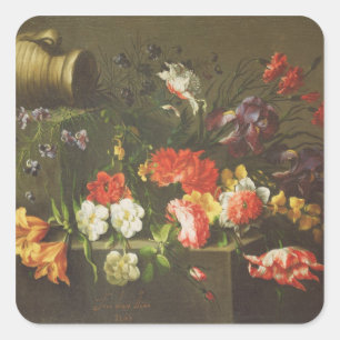 Adesivo Quadrado Flores em uma borda, 1665